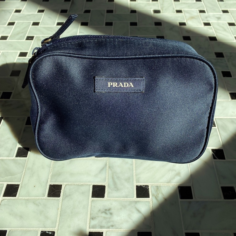 Prada silk travel/cosmetics case.